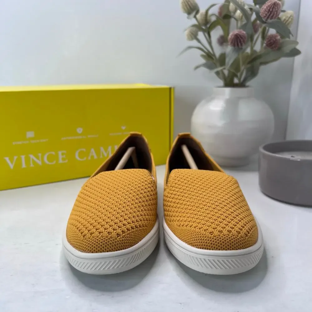 Vince Camuto Cabreli Washable Sneaker Knit Yellow Women 5.5M/36 NWB Breathable